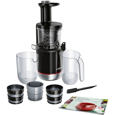 Storcator de fructe cu melc Bosch MESM731M,150W, 55 RPM, 3 filtre (fin, gros, sorbet), Negru