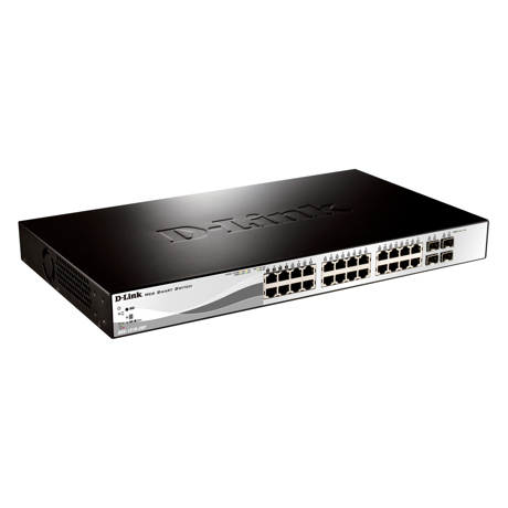 Switch D-Link DGS-1210-28P, 24 porturi Gigabit PoE Base-T, 4 porturi SFP 1000Mbps, rackabil