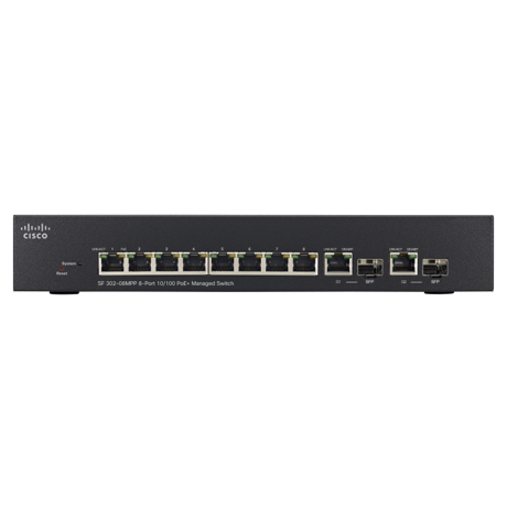 Switch Cisco SF302-08PP 8-port 10/100Mbps PoE+