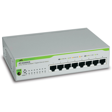 Switch Allied Telesis GS950 8 Gigabit, 1 SFP, L2 WebSmart
