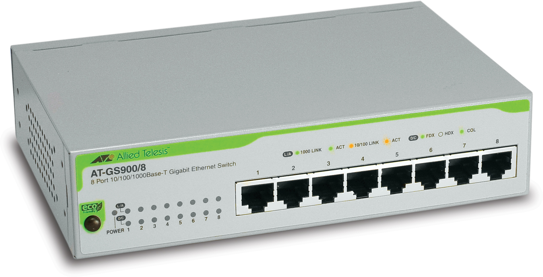 Switch Allied Telesis GS950 8 Gigabit, 1 SFP, L2 WebSmart