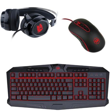 Kit Tastatura Genius Gaming + Casti Gaming + Mouse Gaming, USB, concave/optical, 3.5 mm jack