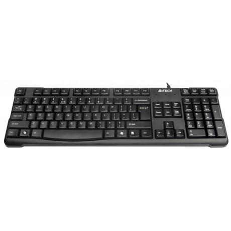 Tastatura A4Tech KR-750, cu fir, US layout, neagra, Natural_A Shape Key, Laser inscribed keys, USB