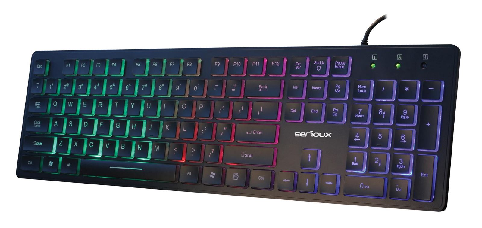 Tastatura Serioux 9500i, US layout, iluminata, USB