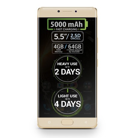 Telefon mobil Allview P9 Energy Dual SIM, Gold, RAM 4GB, Stocare 64GB