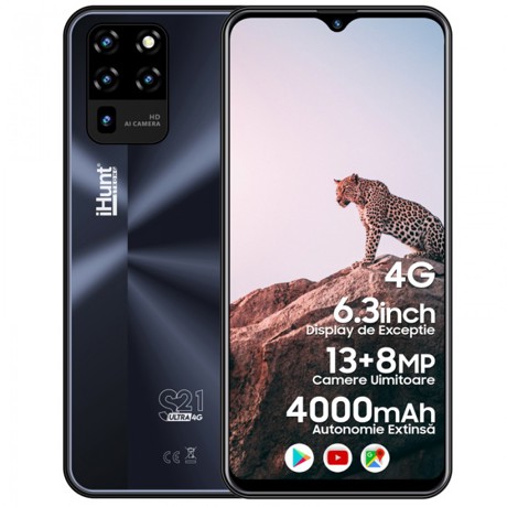 Telefon mobil iHunt S21 Ultra Black Dual Sim, 4G, RAM 2GB, Stocare 16 GB, Negru
