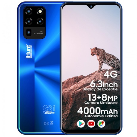 Telefon mobil iHunt S21 Ultra Blue Dual Sim, 4G, RAM 2GB, Stocare 16 GB, Albastru