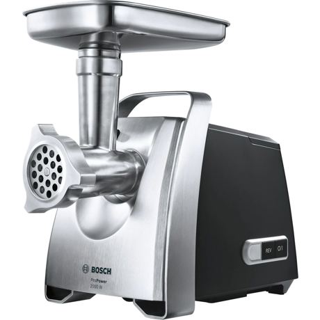 Tocator de carne Bosch ProPower MFW68640, 800 W, 4.3 Kg/min, Functie de inversare, Negru/Argintiu