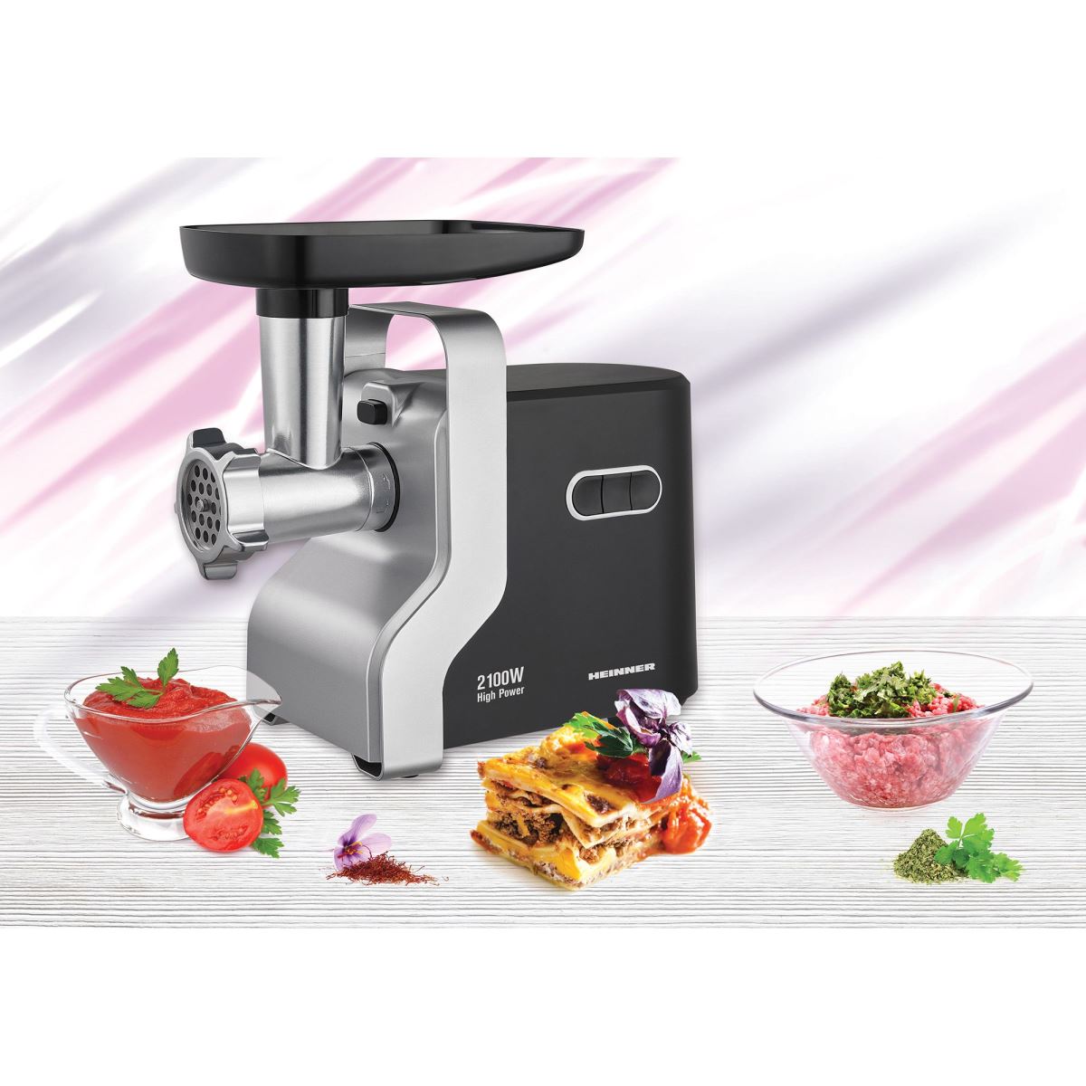 Masina de tocat carne Heinner MG-2100BKSL