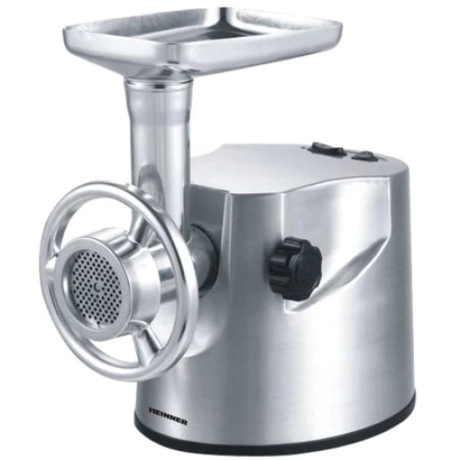Masina de tocat carne Heinner PowerMix 2000 XMG-2000, 2000 W, Accesoriu pentru carnati si kibbe, Cutit Inox, Functie Reverse, Carcasa aluminiu