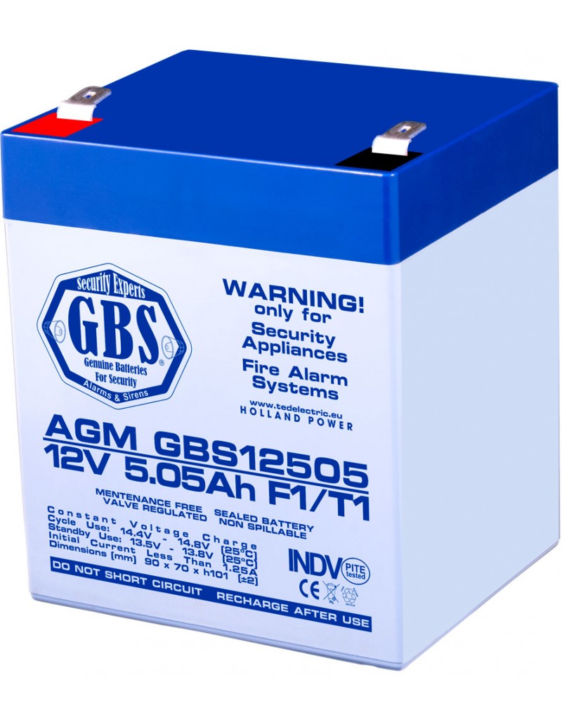 Acumulator stationar 12V 5,05Ah F1 AGM VRLA GBS GBS12505