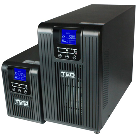 UPS TED A0060008 1000VA cu stabilizator Online - dubla conversie 4 iesiri IEC C13