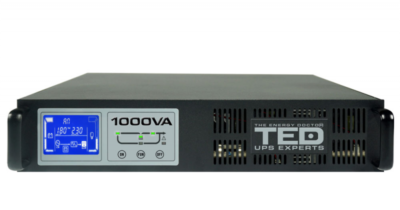 UPS 1000VA / 1000W rackabil 2U online 2 schuko + 3 IEC Ted UPS Expert