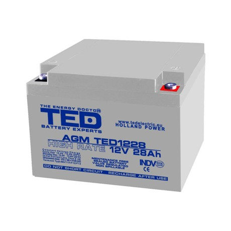 Acumulator stationar 12V 28Ah High Rate M5 AGM VRLA TED Electric TED1228