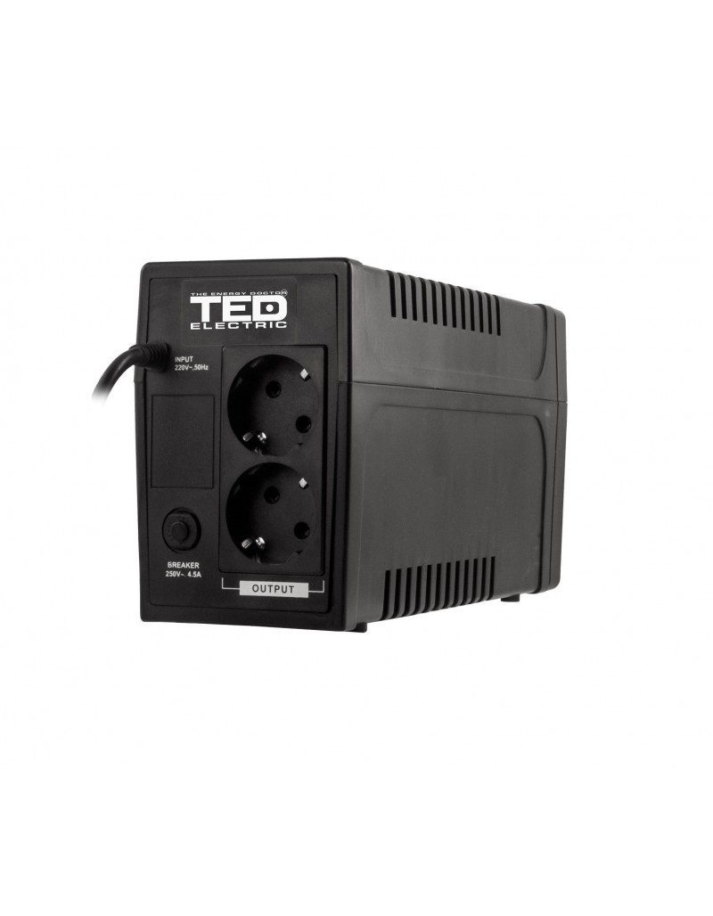 UPS TED Electric 700VA / 400W LCD Line Interactive cu 2 iesiri schuko si display LCD TED-700