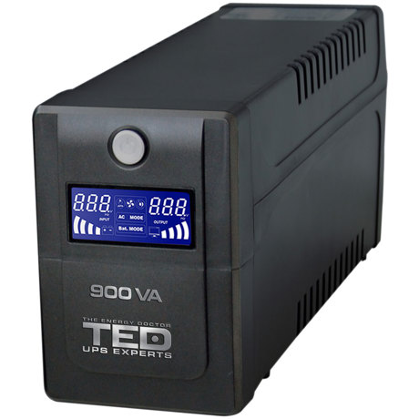 UPS TED DZ088390 900VA (850VA) LED Line Interactive cu stabilizator 2 iesiri schuko