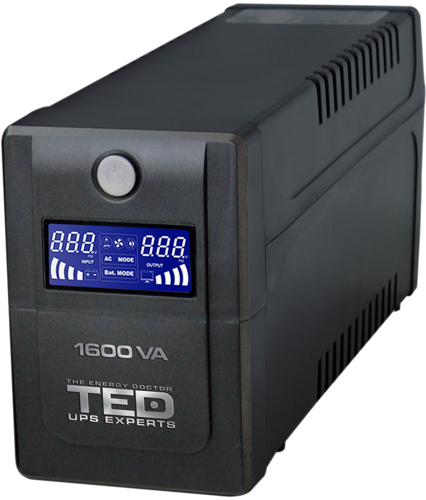 UPS TED DZ088393 1600VA LCD Line Interactive cu stabilizator 4 iesiri schuko