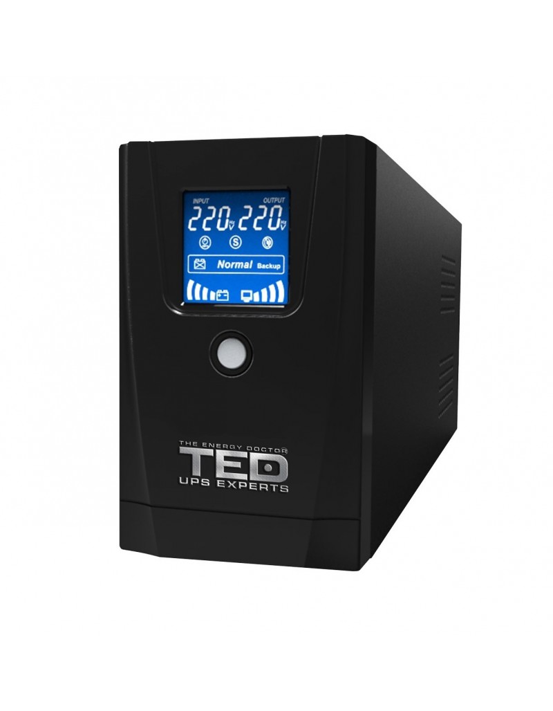 UPS TED Electric 2200VA / 1200W Line Interactive cu 3 iesiri schuko si display LCD TED-2200
