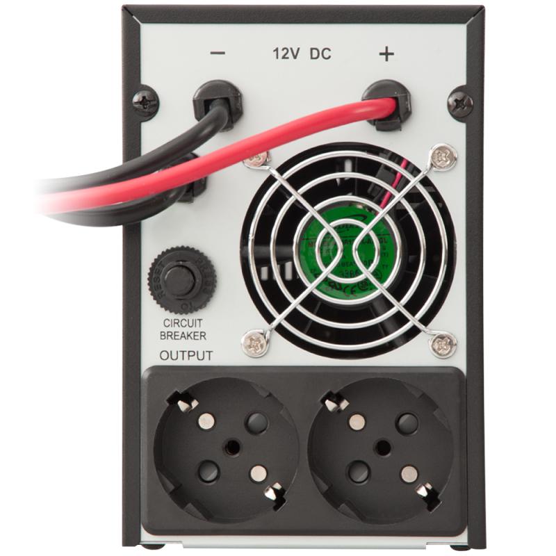 UPS nJoy Eris 600, 600VA/360W, 2 Prize Schuko, sinusoida simulata, foloseste baterie externa Auto (nu este inclusa), Reglaj Automat al Tensiunii, recomandat pentru centrale termice