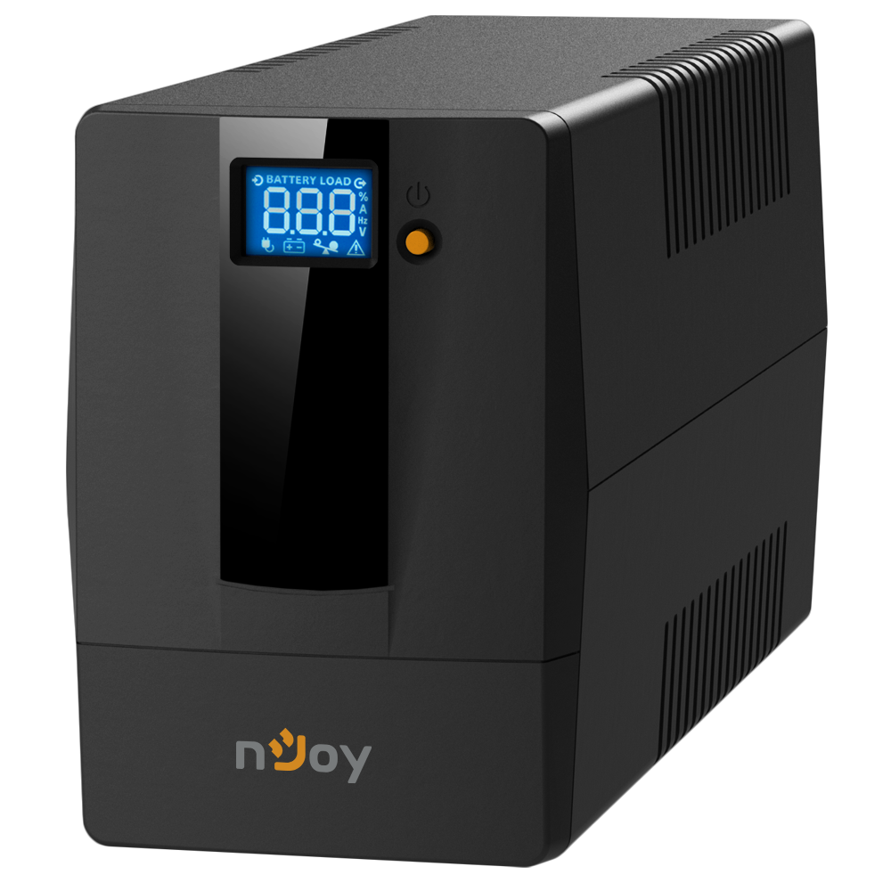UPS nJoy Horus Plus 600, 600VA/360W, Afisaj LCD cu ecran tactil, 2 Prize Schuko cu Protectie, Port de comunicare USB