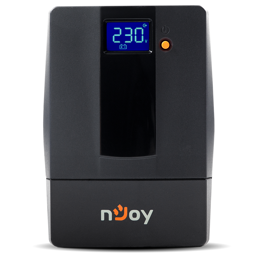 UPS nJoy Horus Plus 600, 600VA/360W, Afisaj LCD cu ecran tactil, 2 Prize Schuko cu Protectie, Port de comunicare USB