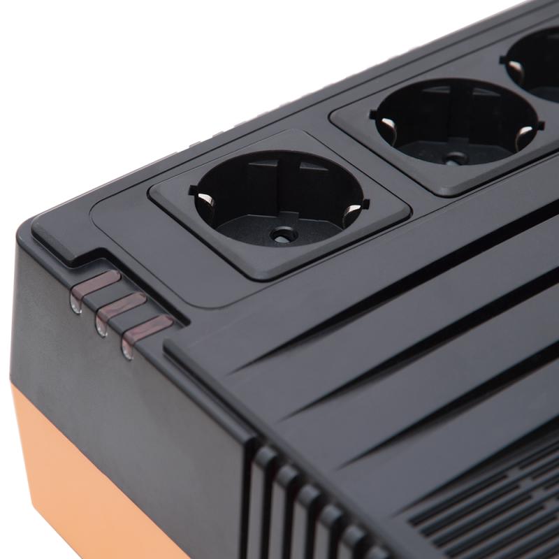 UPS nJoy Shed 625, 625VA/375W, 5 Prize Schuko cu protectie din care 4 legate la baterie, Management, Reglaj Automat al Tensiunii, Protectie LAN si Coaxial