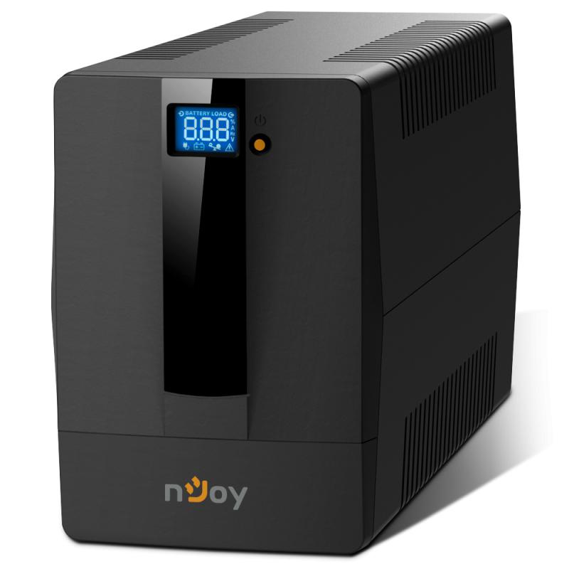 UPS nJoy Horus Plus 1000, 1000VA/600W, Afisaj LCD, 4 Prize Schuko cu Protectie, RJ11 protectie pentru linia de telefon/modem