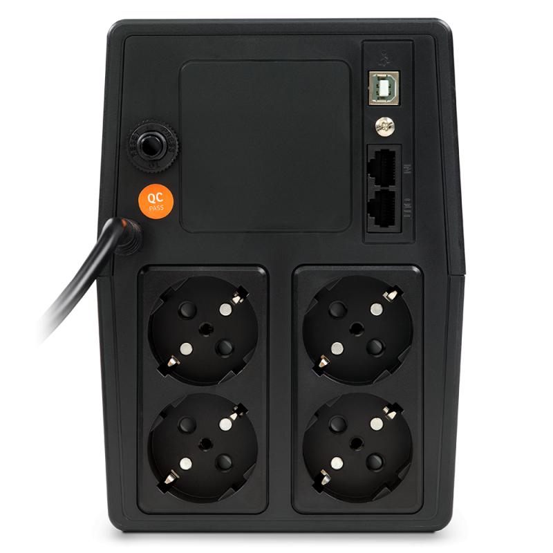 UPS nJoy Horus Plus 1000, 1000VA/600W, Afisaj LCD, 4 Prize Schuko cu Protectie, RJ11 protectie pentru linia de telefon/modem