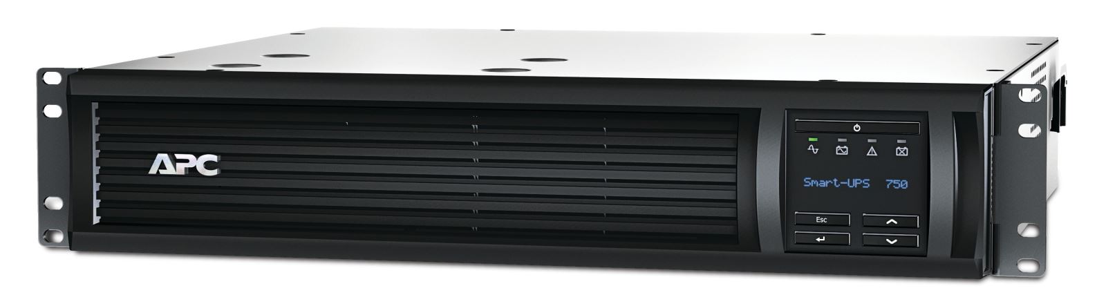 UPS APC Smart-UPS SMT line-interactive / sinusoidala 750VA / 500W, 4 conectori C13 rackabil 2U, Baterie APCRBC123, SmartConnect