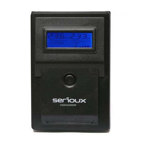 UPS Serioux 1000VA, Line Interactive, 1000VA/600W, 2 porturi Schuko, RJ45+USB