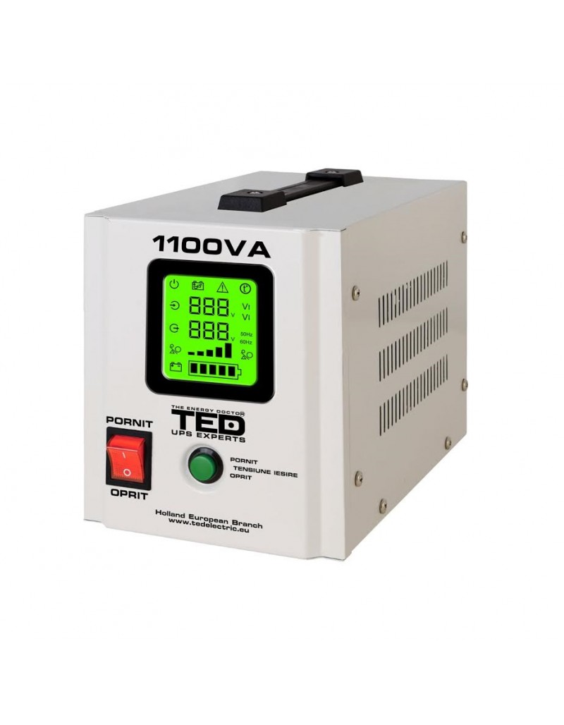 UPS pentru centrala TED Electric 1100VA / 700W Runtime extins utilizeaza 1 acumulator (neinclus)