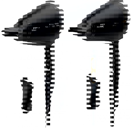 Uscator de par Philips Profesional HPS920/00, 2300 W, Ionizare, 2 concentratoare de coafare subţiri (6 mm şi 8 mm), Negru