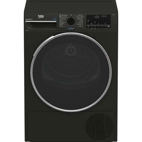 Uscator de rufe Beko B3T68239MG, Cu pompa de caldura, 8 kg, 15 programe, Anti sifonare, Child Lock, Display, Manhattan Gray