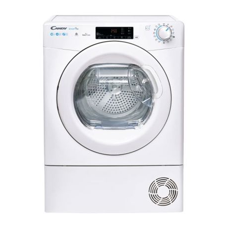 Uscator de rufe Candy Smart Pro CSOE H10A2TE-S, 10 kg, Cu pompa de caldura, Wi-Fi , Display, Easy Case, Senzor uscare, Alb