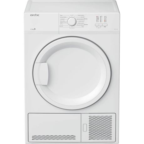 Uscator de rufe Arctic DAPL711AW, 7kg, Condensare, 15 programe, Aqua Surf, Auto Antisifonare, Child Lock, Alb