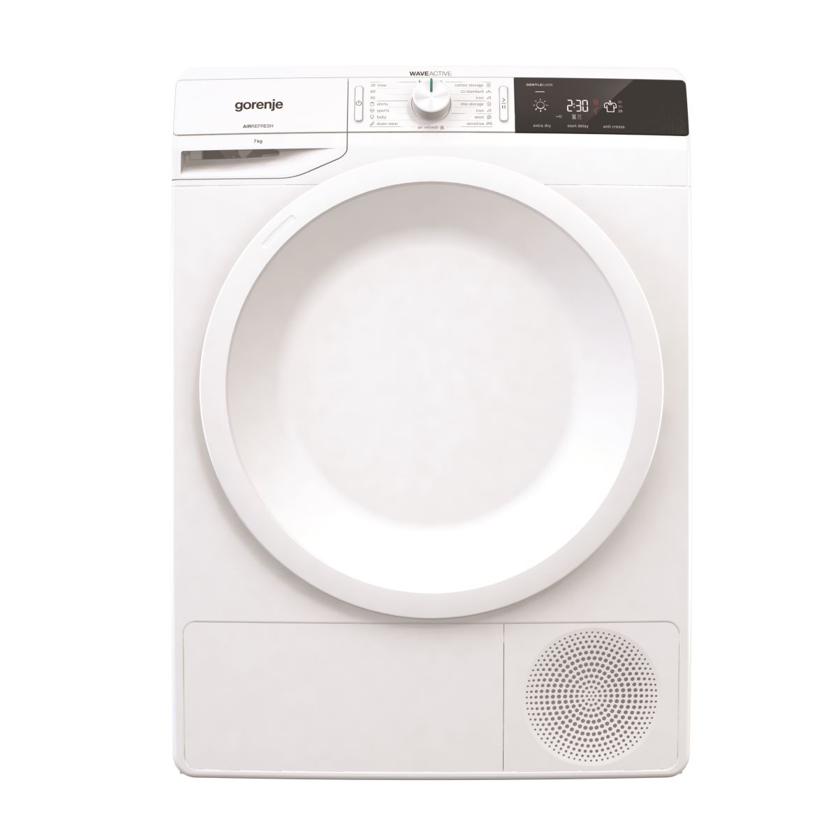 Uscator de rufe Gorenje DE7B, Condensare, 7 Kg, 16 programe, Display LED, Alb