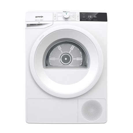Uscator de rufe Gorenje DE92/G, Cu pompa de caldura, 9 kg, 16 programe, Display LED Touch, Încărcare la jumătate, Programare intarziata, Alb