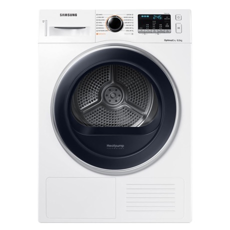 Uscator de rufe Samsung DV80M5010QW, Condensare cu pompa de caldura, 8 kg, Display, Smart Check, Alb