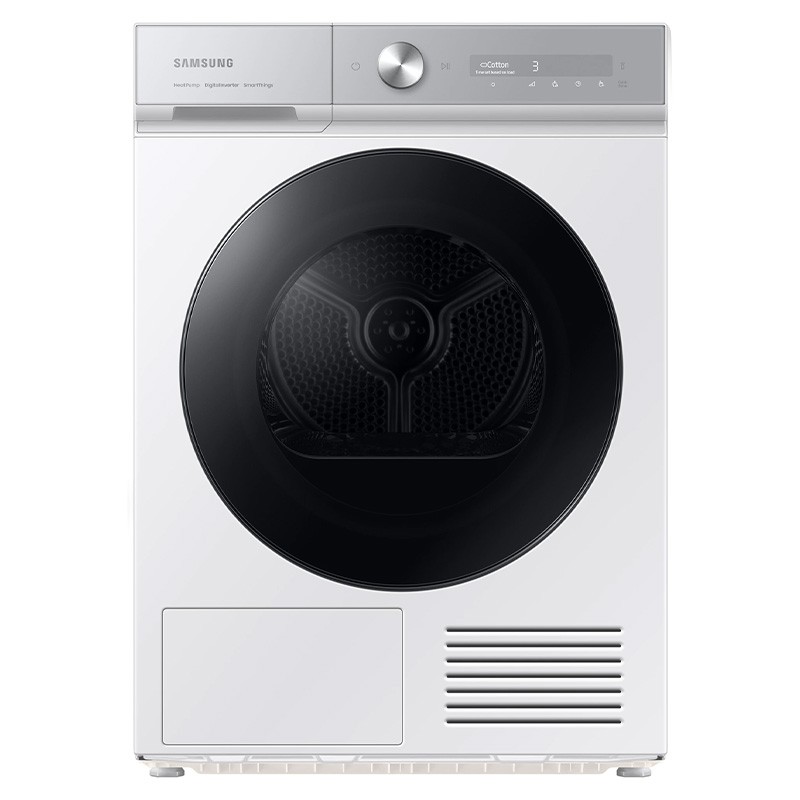 Uscator de rufe Samsung Bespoke DV90BB9445GHS7, Pompa de caldura, 9 kg, QuickDrive, AI Dry, SmartThings, Motor Digital Inverter, Clasa A+++, Alb