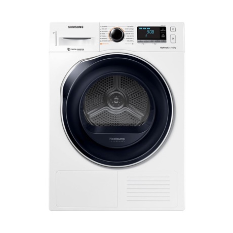 Uscator de rufe Samsung DV90M6200CW, Condensare cu pompa de caldura, 9 kg, Display, Smart Check, Alb