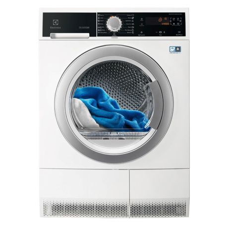 Uscator de rufe Electrolux DelicateCare EDH3488GOW, 8 kg, Condensare cu pompa de caldura, LCD, Inverter, Alb, Panel negru