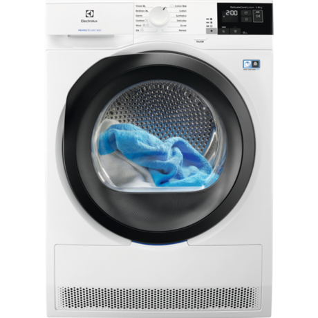 Uscator de rufe Electrolux EW8H458B, Condensare si pompa de caldura, 8 kg, Alb