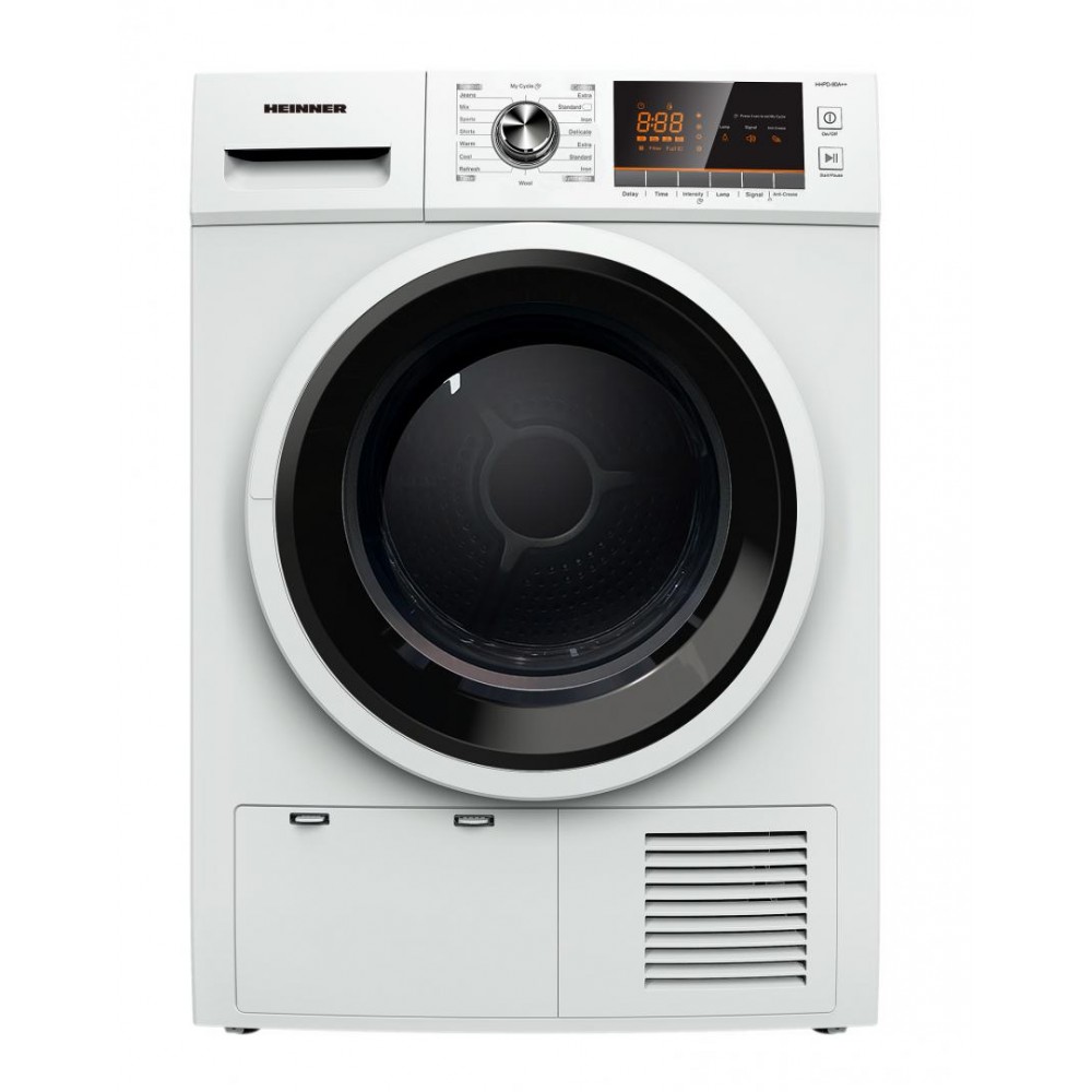 Uscator de rufe Heinner HHPD-80A++, Condensare cu pompa de caldura, 8KG, Display, Alb