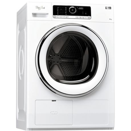 Uscator de rufe Whirlpool Supreme HSCX 90420, Pompa de caldura, 6th Sense, 9 kg, Inverter, Alb