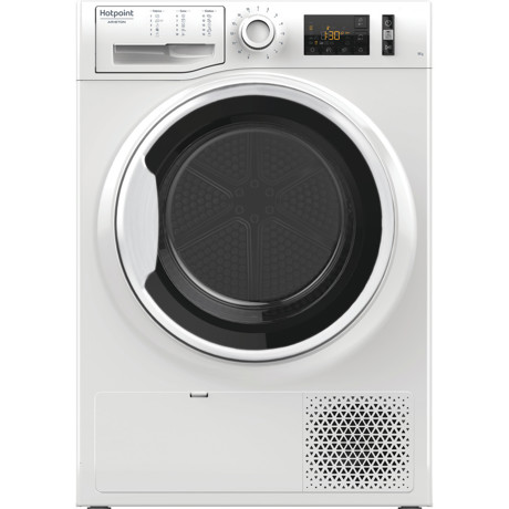 Uscator de rufe Hotpoint Ariston NT M11 91WK EU, 9kg, 15 programe, Cu pompa de caldura, Pornire intarziata, Alb