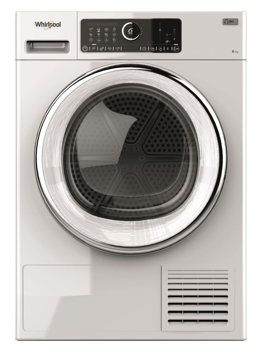 Uscator de rufe Whirlpool ST U 92 X EU, Cu pompa de caldura, 9 kg, 18 programe, 6th Sense, FreshCare+, Alb