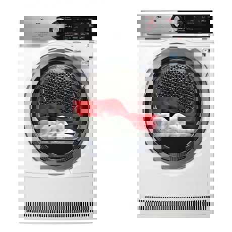 Uscator de rufe AEG T8DBC49S, Condensare si pompa de caldura, 9 kg, Inverter,Alb