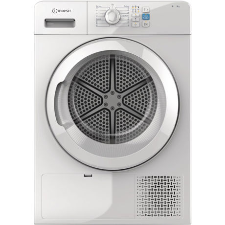 Uscator de rufe Indesit YT CM08 8B EU, 8 Kg, Prin condensare, Pornire intarziata, Alb