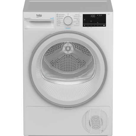 Uscator de rufe Beko B3T42242, Cu pompa de caldura, 8 kg, 15 programe, Anti sifonare, Child Lock, Display, Alb