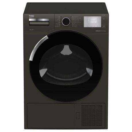 Uscator de rufe Beko DH8444RXM, Eco Gentle Heat Pomp, Motor Prosmart Inverter, LCD, 8 kg, 16 programe, Gri Manhattan